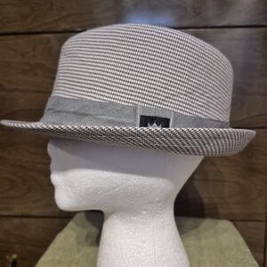 Crown Black and White Houndstooth Fedora